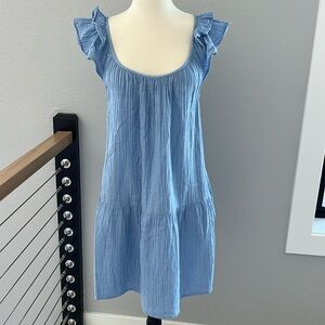 Gap - medium tall linen dress with flutter sleeves and pockets